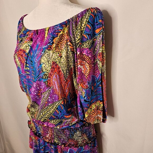 ABS by Allen Schwartz Size XS Swim Coverup Multicolor Pull Over Colorful - Picture 2 of 11